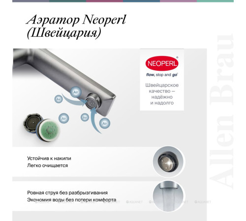 Смеситель для умывальника Allen Brau ECLIPSE с донным клапаном черный матовый 5.E1001-31