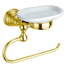 Кольцо для полотенца с керамической мыльницей Migliore Casablanca золото CA 238.52