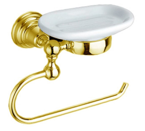 Кольцо для полотенца с керамической мыльницей Migliore Casablanca золото CA 238.52