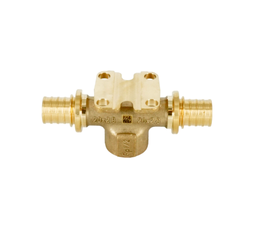 Тройник настенный REHAU RAUTITAN MX 20-Rp 1/2-20 с внутренней резьбой латунь 11092941001