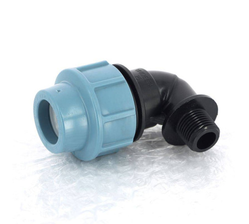 Угольник обжимной для труб ПНД Unidelta Deltone 25х1/2 наружная резьба 1008025002