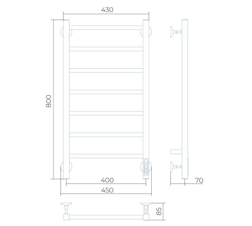 Полотенцесушитель электрический Larusso Феличия П7 400х800 мм хром 8500