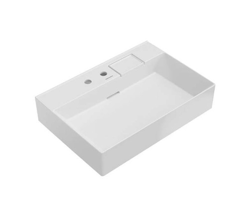 Раковина подвесная Kerama Marazzi Logica 70х48 см 2 отверстия белый глянец LO.wb.70.2