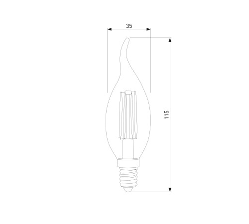 Филаментная светодиодная лампа quotСвеча на ветруquot C35 7W 4200K E14 (CW35 прозрачный) BLE1417