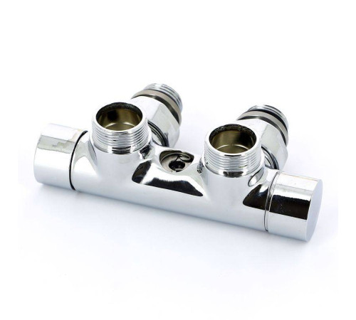 Узел ручной угловой Carlo Poletti с запорным клапаном хром V48100B