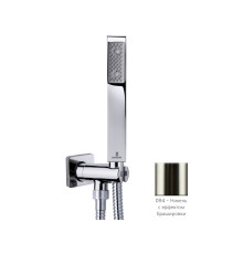 Душевой комплект Bossini Cube с ручным душем, фиксированным держателем и шлангом, шлифованный никель CB4004C.094