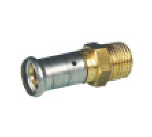 Муфта пресс-латунная Henco с наружной резьбой 20x1/2 HE 17P-2004