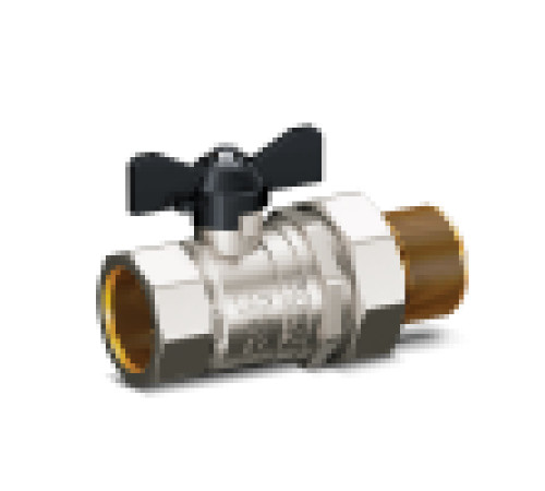 Кран шаровой латунный LD Pride 47.15.В-ГШ.Б 1/2 ВР-американка ручка-бабочка 47.306.15