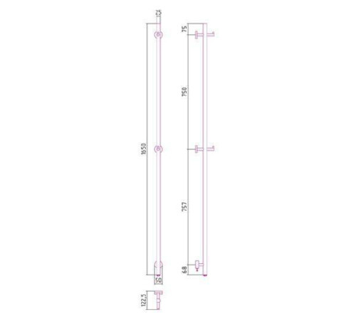 Полотенцесушитель электрический Сунержа Аскет 1650 левый без покрытия 00-0850-1650