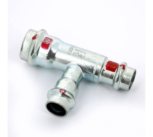 Тройник пресс Viega Prestabo оцинкованная сталь 22х15х15 мм 642617