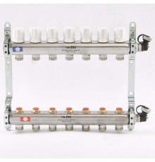 Коллекторная группа из нержавеющей стали Uni-Fitt 315S с регулировочными и термостатическими вентилями 1 x 3/4 EK 7 выходов 451I4307