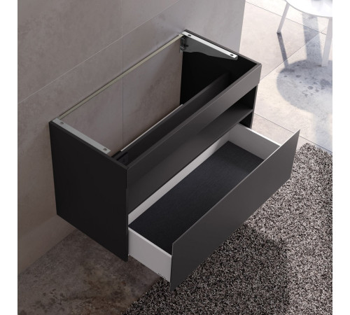 Тумба под раковину KEUCO STAGELINE с освещением 1000x490x625 мм 1 ящик с сифоном вулканит 32872 970100