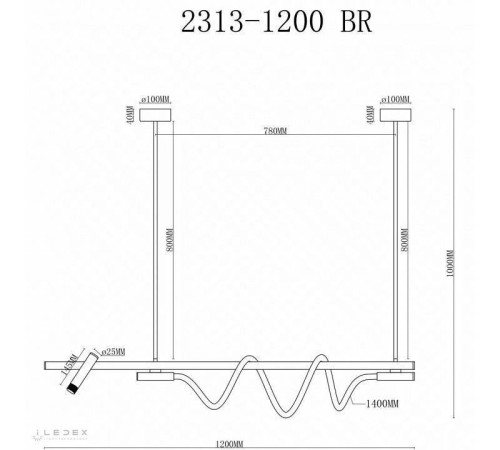Светильник на штанге iLedex Cross 2313-1200 BR