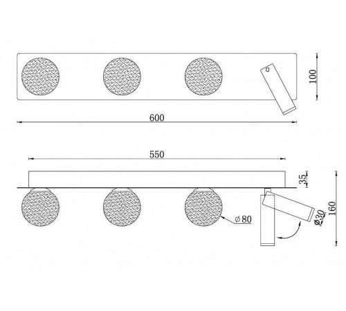 Бра iLedex Telescope W4774-60 SBK