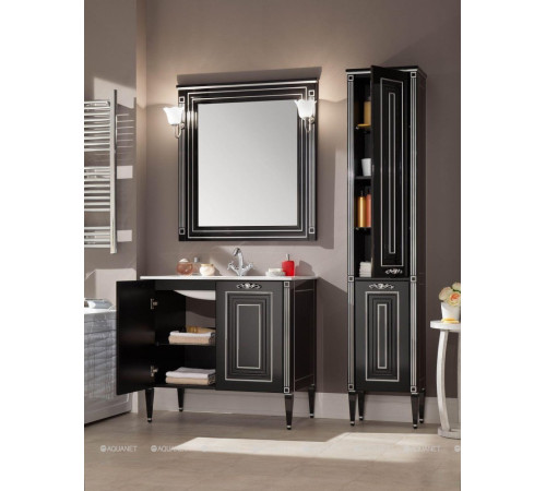 Тумба под раковину Aquanet Паола 90 белый с патиной серебро 00181762