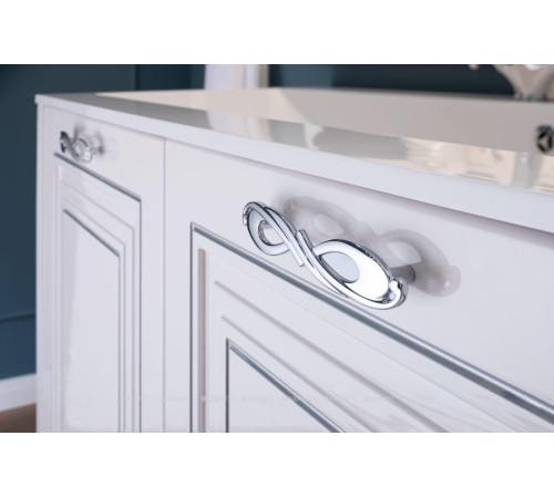 Тумба под раковину Aquanet Паола 120 белый/патина серебро 00181763