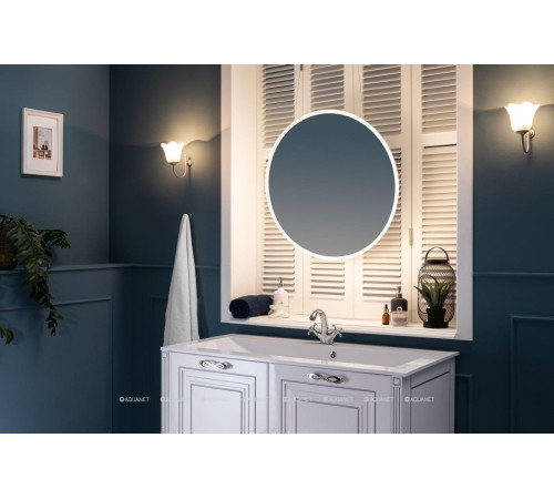 Тумба под раковину Aquanet Паола 120 белый/патина серебро 00181763