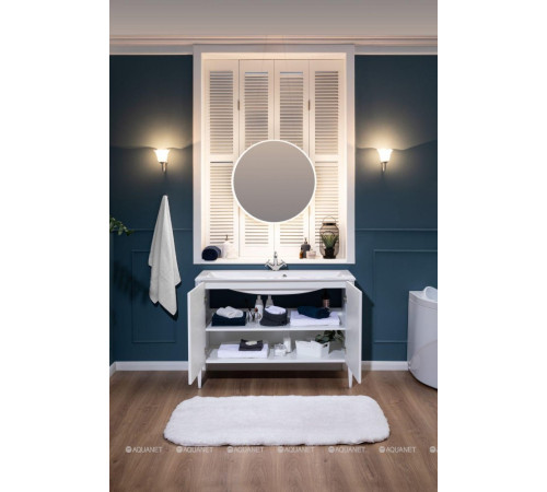 Тумба под раковину Aquanet Паола 120 белый/патина серебро 00181763