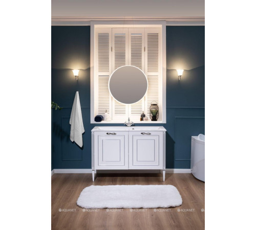 Тумба под раковину Aquanet Паола 120 белый/патина серебро 00181763