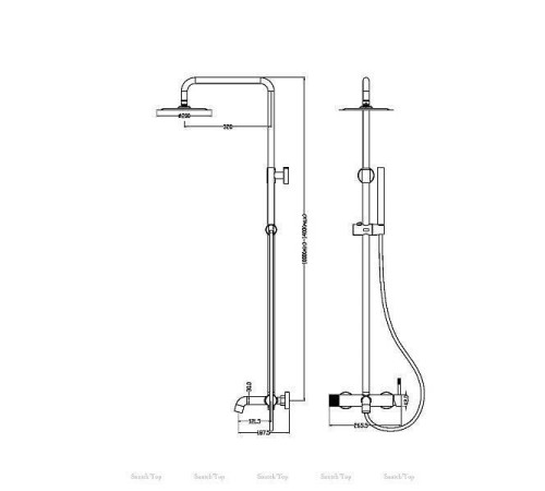Душевая стойка Boheme Uno с верхним душем золото глянцевое 468-G