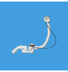 Слив-перелив для ванны McAlpine L 380-700 мм кнопка выход 40/50 мм хром MRB14CB-PB