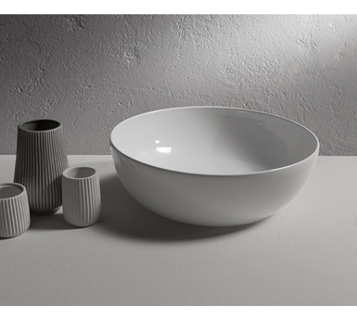 Раковина-чаша накладная GLOBO T-EDGE Ø 450 мм круглая белый глянцевый B6T45BI