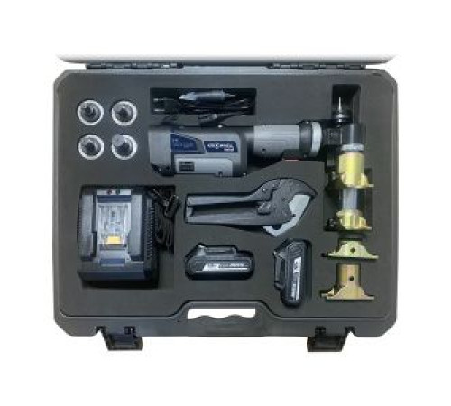 Пресс-инструмент аккумуляторный Kromwell KW.AS124PE для аксиальных фитингов кейс АКБ 18 В 4.0 Ач KW.AS124PE