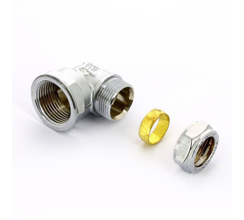 Угольник обжимной Tiemme хромированный 10х1/2 ВР 1130052