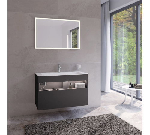 Тумба под раковину KEUCO STAGELINE с освещением 1000x490x625 мм 1 ящик с сифоном вулканит 32872 970100