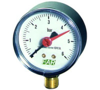 Манометр FAR 0-10 бар 63 мм радиальный с алюминиевым циферблатом FA 2505 R10