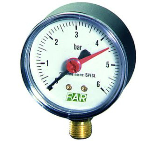 Манометр радиальный FAR 1/4 0-4 бар 63 мм FA 2500 R04