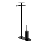 Стойка напольная Boheme Venturo ершик с держателем бумаги black 10953-B