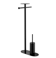 Стойка напольная Boheme Venturo ершик с держателем бумаги black 10953-B