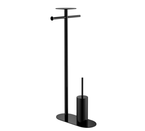 Стойка напольная Boheme Venturo ершик с держателем бумаги black 10953-B