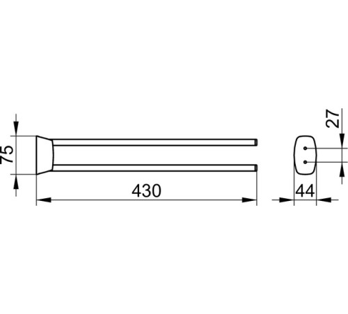 Полотенцедержатель двойной KEUCO CITY.2 поворотный хром 430 мм 02718 010000