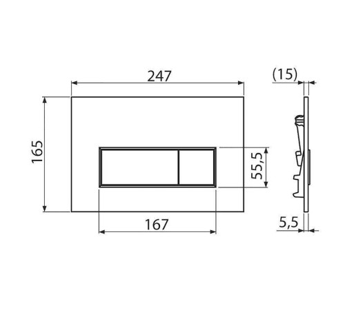 Кнопка смыва Alcaplast M578 черный матовый M578