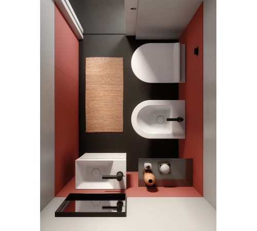 Биде подвесное GSI Kube X 500 х 360 мм белый глянцевый с креплением 9464FR5111