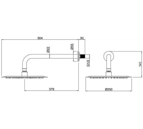 Верхний душ Allen Brau Infinity черный матовый 5.21019-31