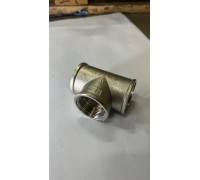 Тройник резьбовой LD 1 1/4 ВВВ латунный никелированный LD.67.514.32