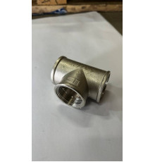 Тройник резьбовой LD 1 1/4 ВВВ латунный никелированный LD.67.514.32