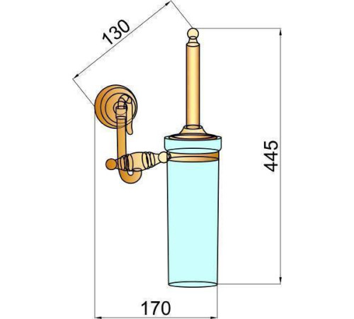 Ершик для унитаза подвесной Boheme Medici бронза 10614