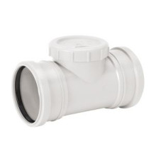 Патрубок для прочистки двухраструбный Uponor Decibel 110 мм ПП белый 1000236