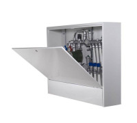 Шкаф коллекторный накладной глубокий Uni-Fitt ШРН-4-180 850х650х180 мм с внутренней дверцей серый 481G4000 RAL 7035