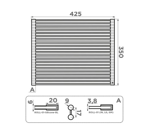 Ролл-мат OMOIKIRI ROLL-01-IN нержавеющая сталь 4997000