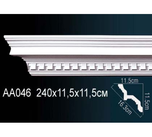 Карниз потолочный Perfect AA046 полиуретановый с рисунком AA046