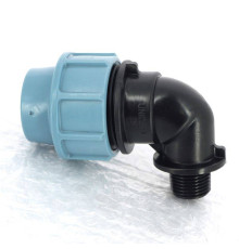 Угольник обжимной для труб ПНД Unidelta Deltone 25х1/2 наружная резьба 1008025002