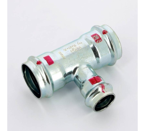 Тройник пресс Viega Prestabo оцинкованная сталь 35х22х35 мм 558765