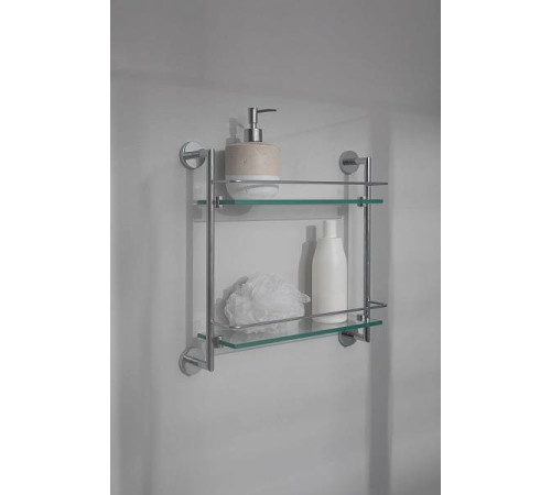 Полка стеклянная двойная Allen Brau Priority хром 6.31015-00