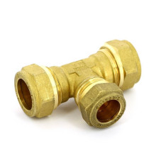 Тройник обжимной латунный Tiemme 18х15х18 мм 1100104