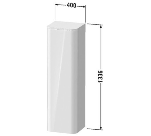 Шкаф-пенал подвесной Duravit Happy D.2 Plus петли справа каменно-серый HP1261R9292